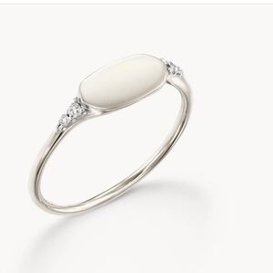 New Kendra Scott Fern 14k White Gold Band Ring in White Diamond